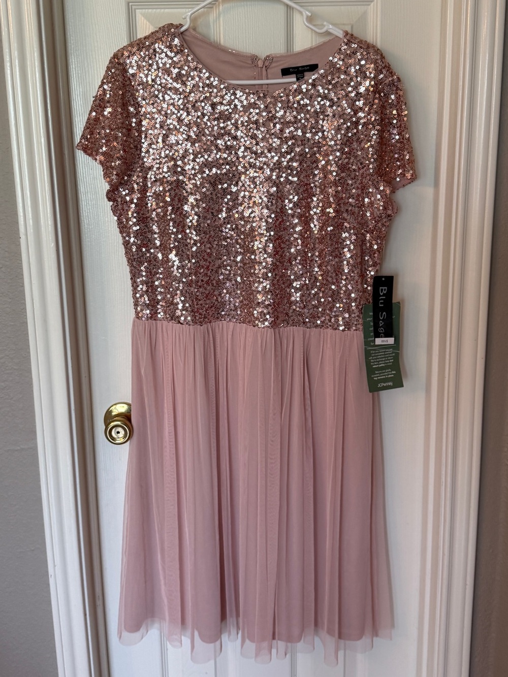 Sequin Bodice Tulle Skirt Formal Dress in Blush Pink - Blu Sage